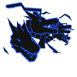 Cartoony Blue Dragon Heads