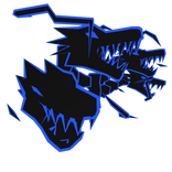 Cartoony Blue Dragon Heads