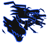 Cartoony Blue Dragon Heads
