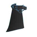 Cartoony Blue Noob Head Cape