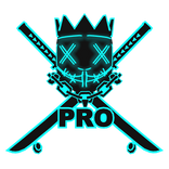 Cartoony Blue PRO Chain Crown Rave Mask Combo