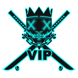 Cartoony Blue VIP Chain Crown Rave Mask Combo