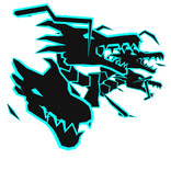 Cartoony Cyan Dragon Heads