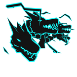 Cartoony Cyan Dragon Heads