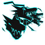 Cartoony Cyan Dragon Heads