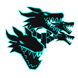 Cartoony Cyan Dragon Heads