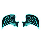 Cartoony Cyan Wings
