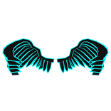 Cartoony Cyan Wings