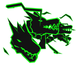 Cartoony Green Dragon Heads