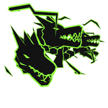 Cartoony Lime Dragon Heads