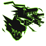 Cartoony Lime Dragon Heads
