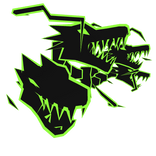 Cartoony Lime Dragon Heads