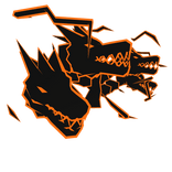 Cartoony Orange Dragon Heads