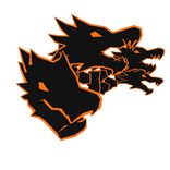 Cartoony Orange Dragon Heads