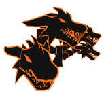 Cartoony Orange Dragon Heads