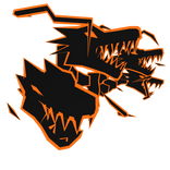 Cartoony Orange Dragon Heads