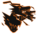 Cartoony Orange Dragon Heads