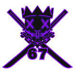 Cartoony Purple 67 Chain Necklace Mask Combo