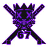 Cartoony Purple 67 Chain Necklace Mask Combo