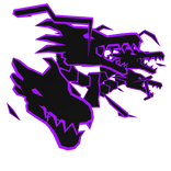 Cartoony Purple Dragon Heads