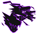 Cartoony Purple Dragon Heads