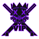 Cartoony Purple VIP Chain Necklace Mask Combo