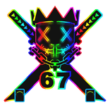 Cartoony Rainbow 67 Chain Necklace Mask Combo