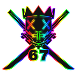 Cartoony Rainbow 67 Chain Necklace Rave Mask Combo