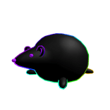 Cartoony Rainbow Chubby Rat