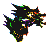 Cartoony Rainbow Dragon Heads