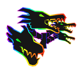 Cartoony Rainbow Dragon Heads