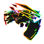 Cartoony Rainbow Flaming Dragon Heads