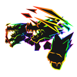 Cartoony Rainbow Flaming Dragon Heads