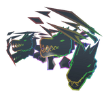 Cartoony Rainbow Flaming Dragon Heads