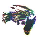 Cartoony Rainbow Flaming Dragon Heads