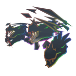 Cartoony Rainbow Flaming Dragon Heads