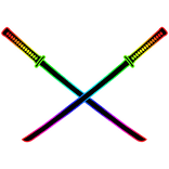Cartoony Rainbow Katanas