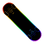 Cartoony Rainbow Skateboard