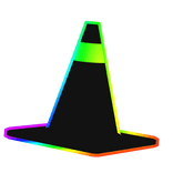 Cartoony Rainbow Traffic Cone