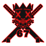 Cartoony Red 67 Chain Necklace Mask Combo