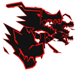 Cartoony Red Lightning Dragon Heads