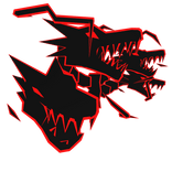 Cartoony Red Dragon Heads