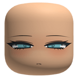 Cartoony Style Face With Blue Eyes - Light