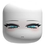Cartoony Style Face With Blue Eyes - White