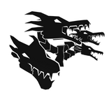 Cartoony White Dragon Heads