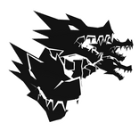 Cartoony White Dragon Heads