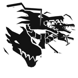 Cartoony White Dragon Heads