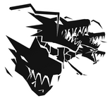 Cartoony White Dragon Heads