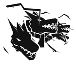 Cartoony White Dragon Heads