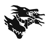 Cartoony White Dragon Heads